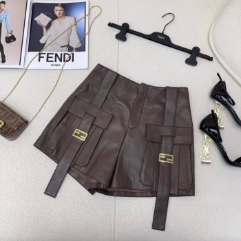 Кожаные шорты  Fendi Артикул BMS-122001. Вид 1