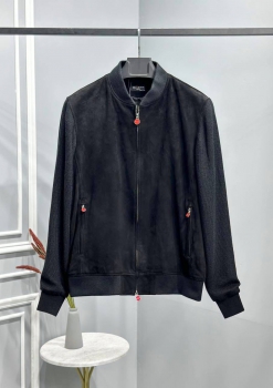 Куртка из натуральной замши с рукавами из кашемира  Kiton Артикул BMS-119900. Вид 1