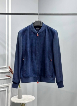 Куртка из натуральной замши с рукавами из кашемира  Kiton Артикул BMS-119899. Вид 1