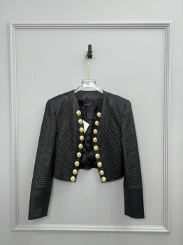 Куртка кожаная Balmain Артикул BMS-127522. Вид 1